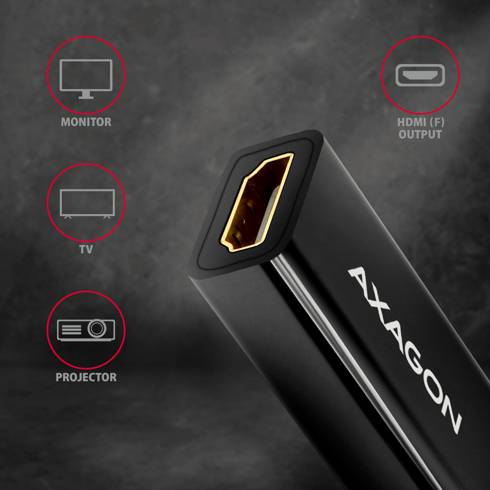 HDMI výstup adaptéru RVD-HI14N pro připojení monitoru, TV nebo projektoru
