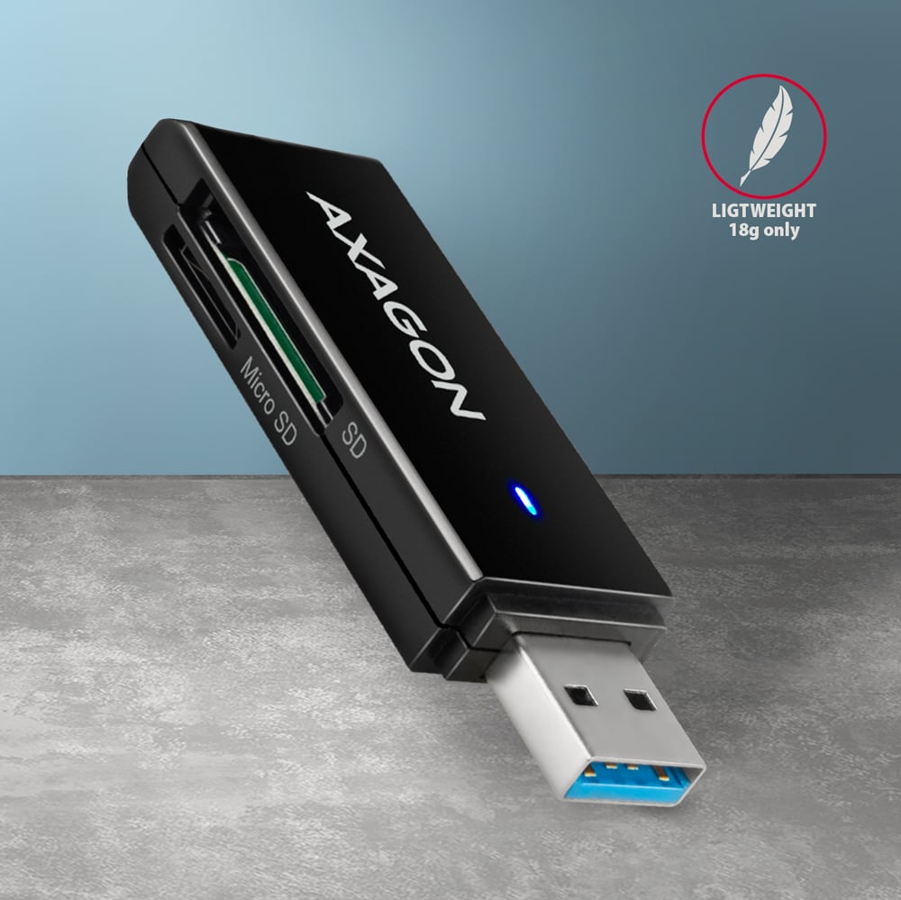 Detail slotů SD a Micro SD čtečky AXAGON CRE-S2N