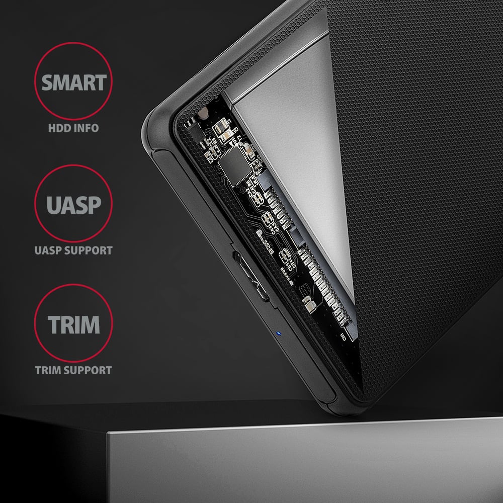 Vnitřní elektronika boxu AXAGON EE25-SL s podporou SMART, UASP a TRIM