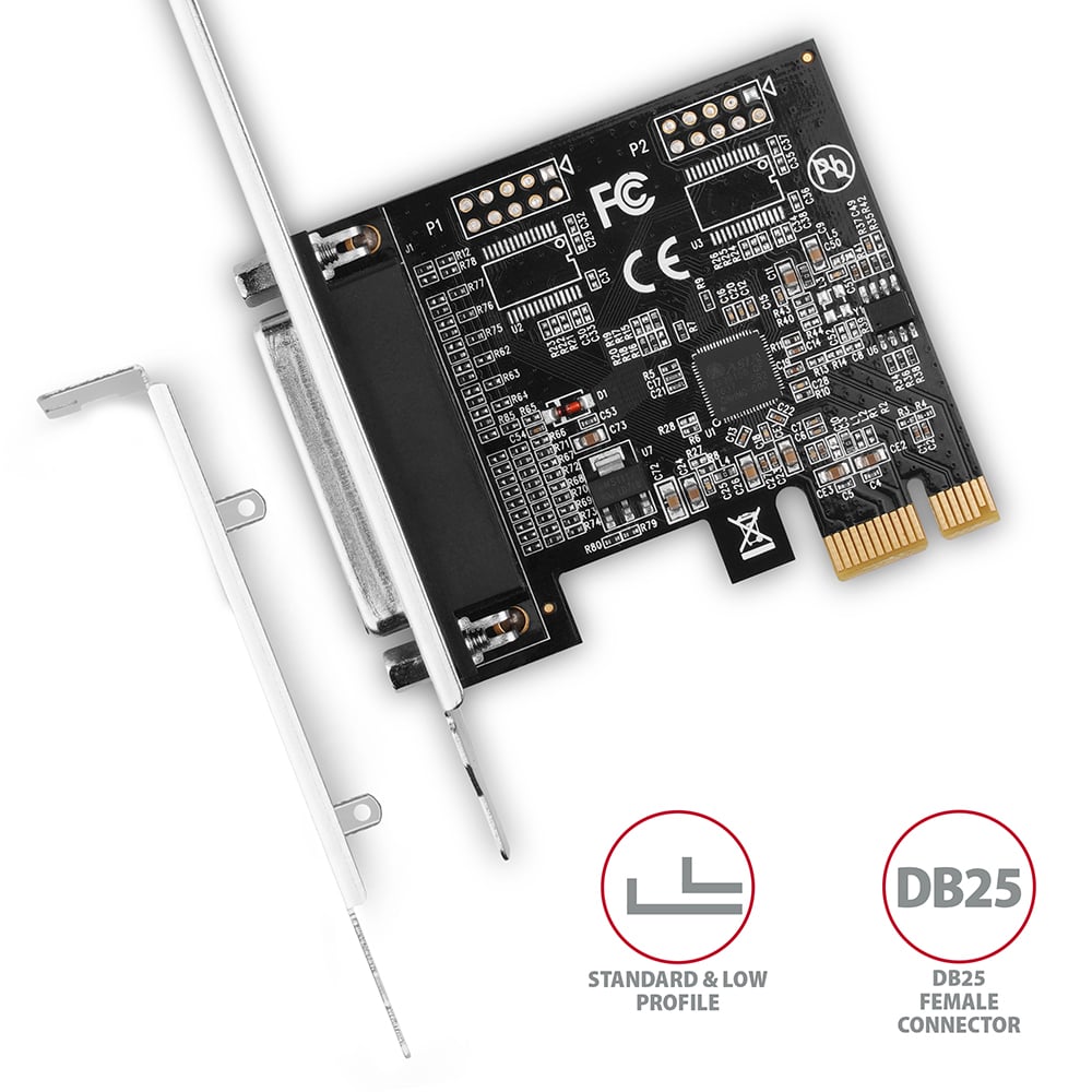 AXAGON PCEA-P1N se standardním a low-profile držákem