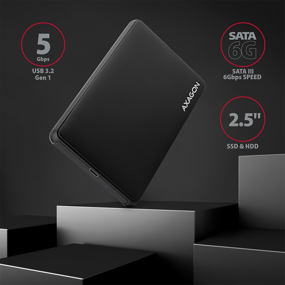 AXAGON EE25-SLC – box pro 2,5palcový SSD a HDD s USB-C