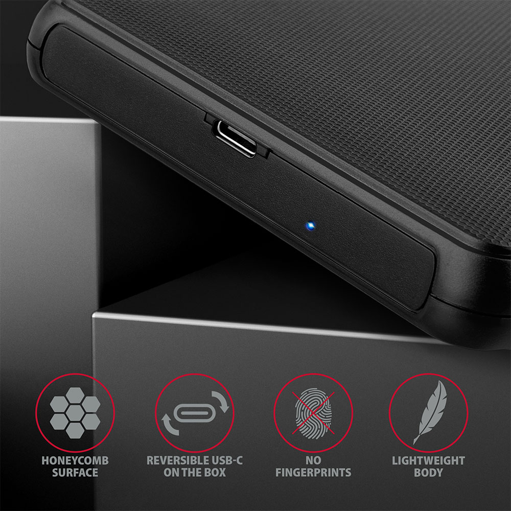 Konektor USB-C a LED dioda boxu AXAGON EE25-SLC