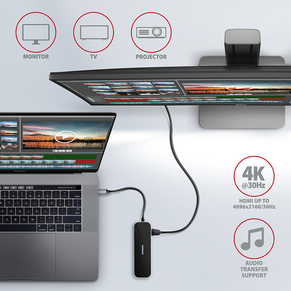 Připojení monitoru přes HDMI výstup v rozlišení 4K