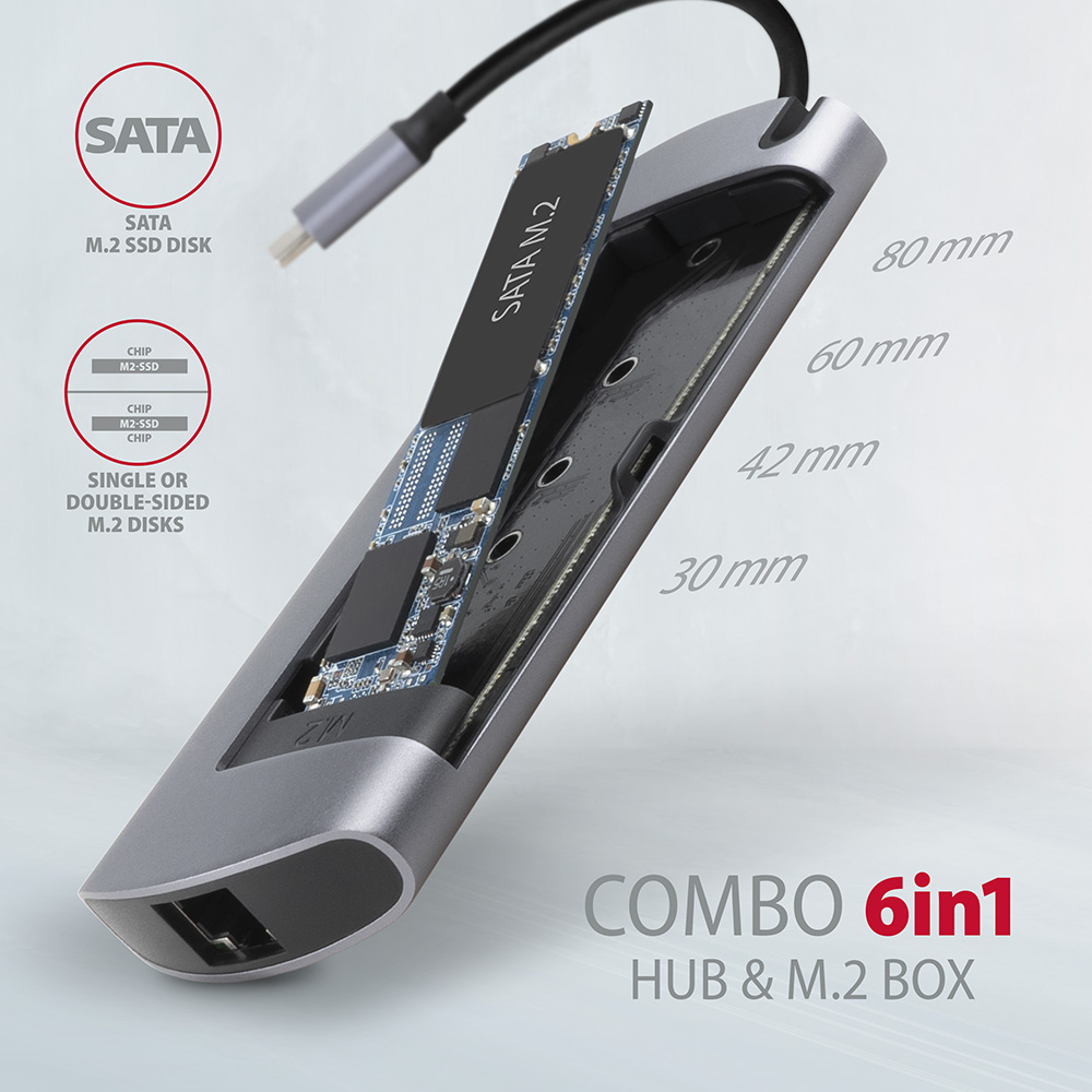 Detail slotu M.2 SATA s podporou disků 2230 až 2280 mm