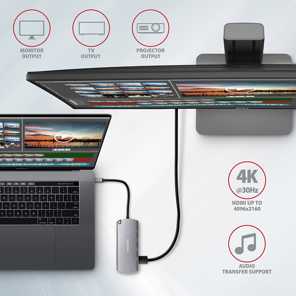 Připojení externího monitoru přes HDMI v rozlišení 4K