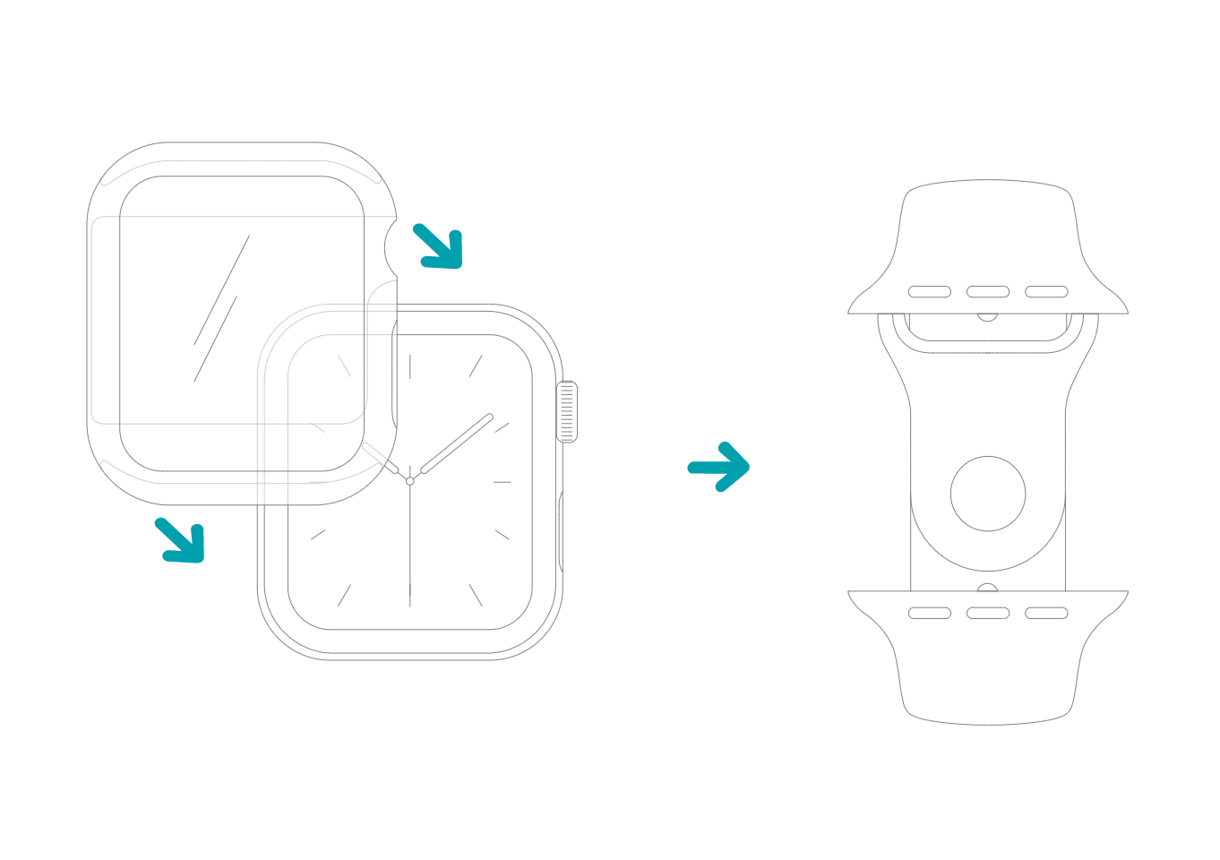 EPICO GLASS CASE Apple Watch 41 mm modrá