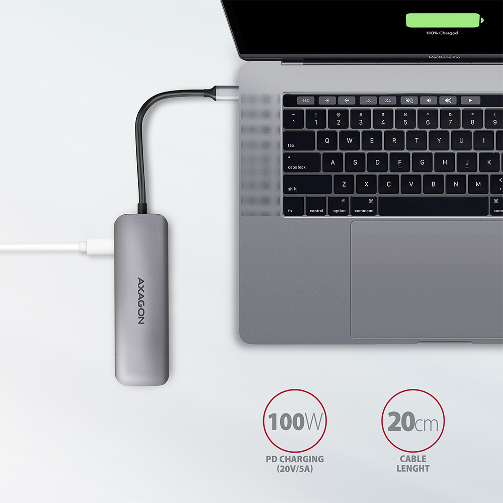 Nabíjení notebooku přes 100W Power Delivery s 20cm kabelem