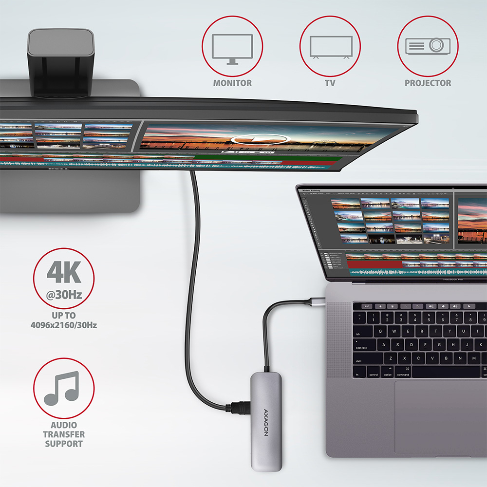 Připojení monitoru přes HDMI výstup v rozlišení 4K