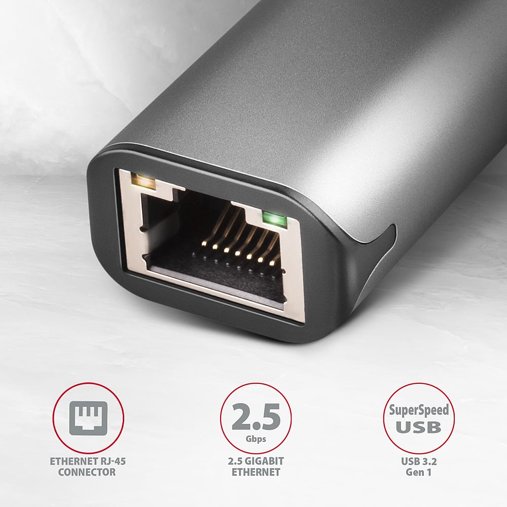AXAGON ADE-25RC – USB-C port a 2.5G Ethernet konektor RJ-45