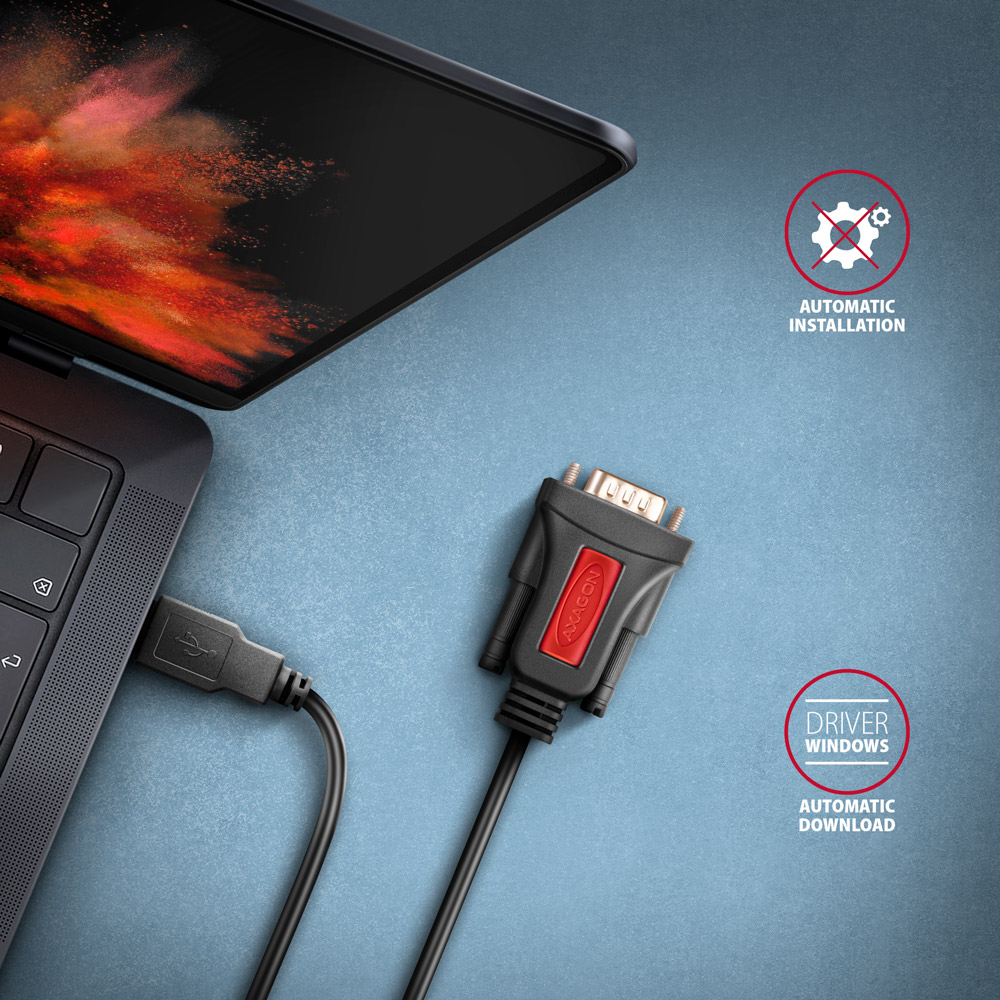 AXAGON ADS-1PSN připojený k notebooku, automatická instalace ovladače