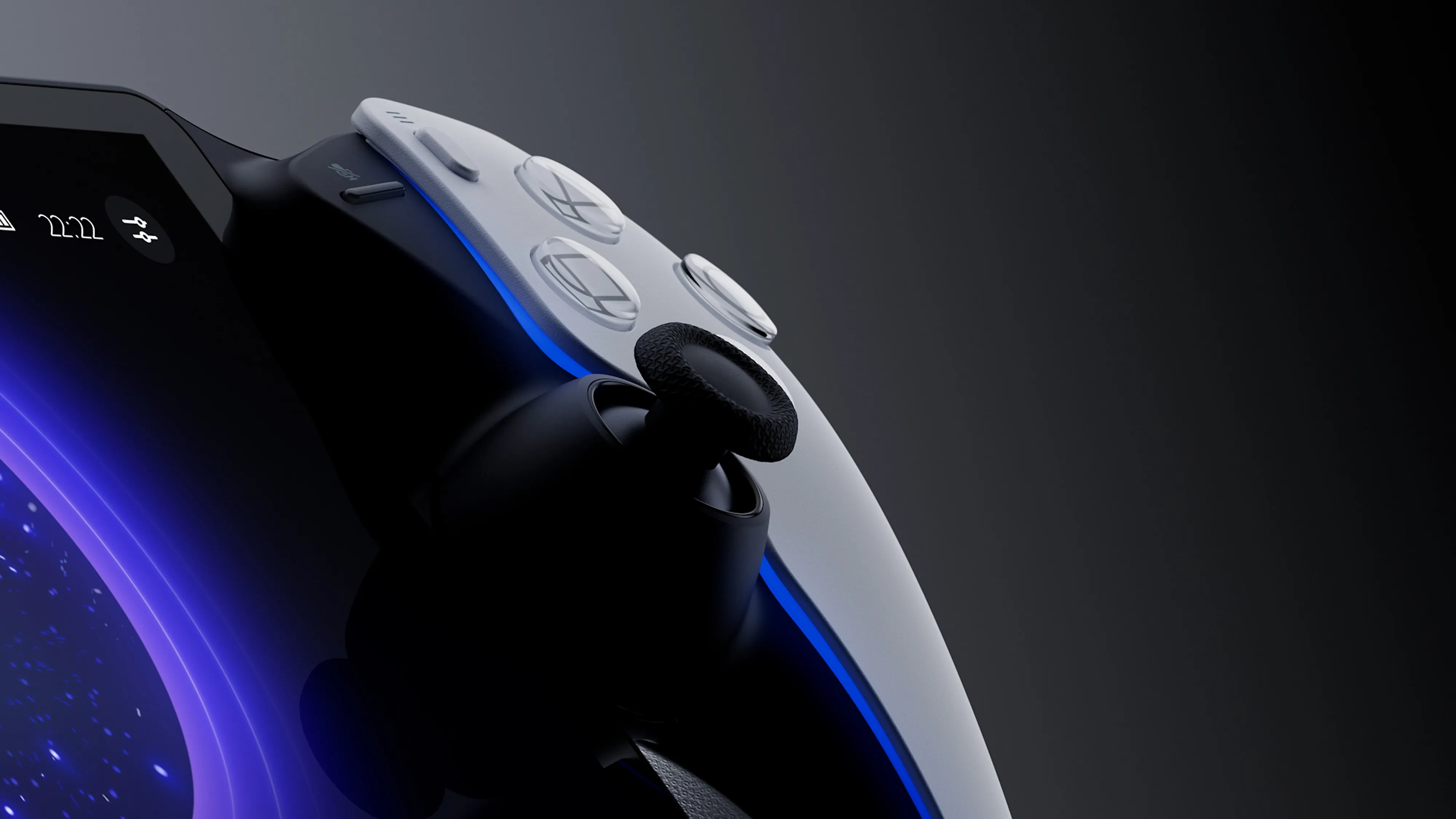 Detail PlayStation Portal s tlačítky a analogovou páčkou