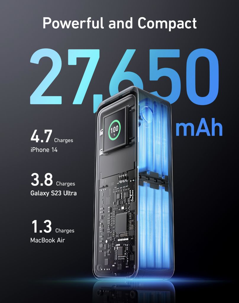Anker powerbanka Prime 27650mAh, 250W černá