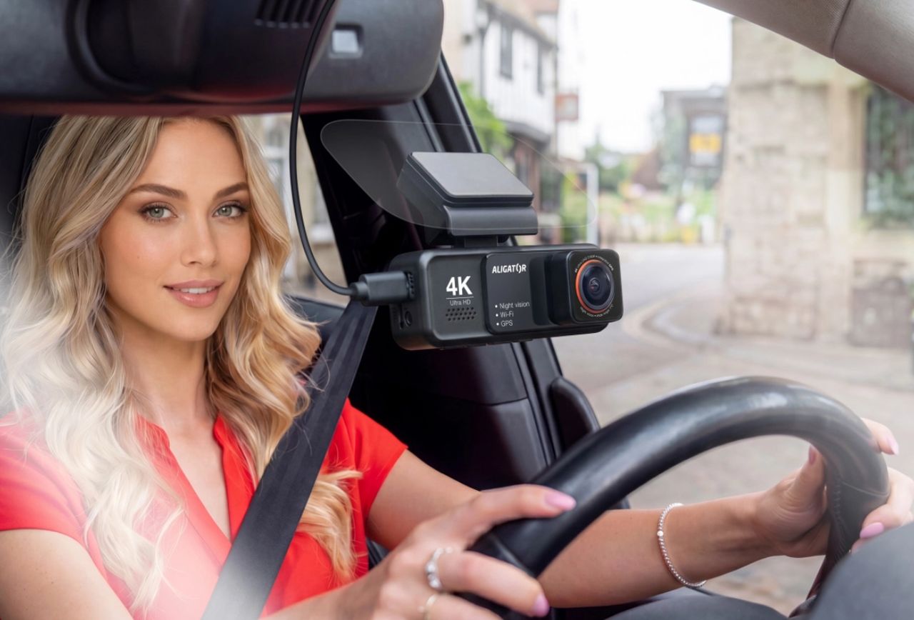 Aligator A8 autokamera přední + zadní, GPS 4K černá