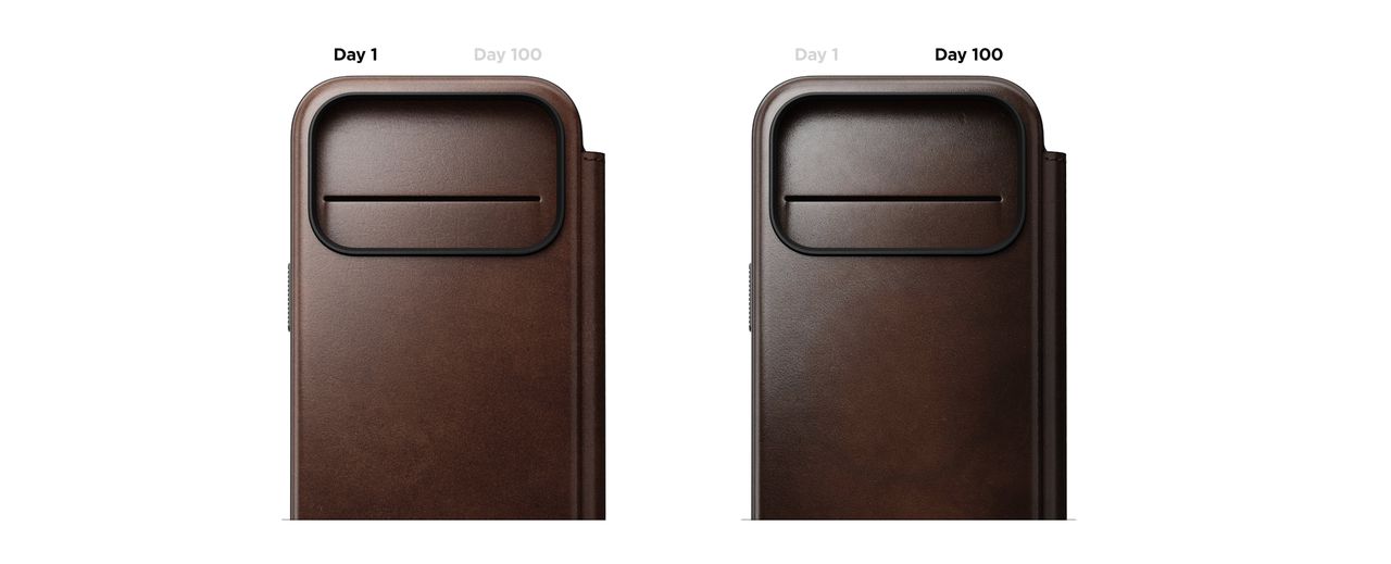 Nomad Clear Leather (Horween) MagSafe kryt iPhone 18 Pro Max Rustic Brown