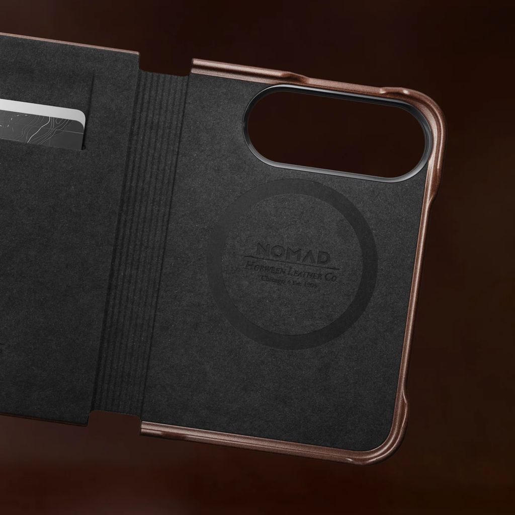Nomad Traditional Leather Folio (Horween) MagSafe kožené pouzdro iPhone Duo černé