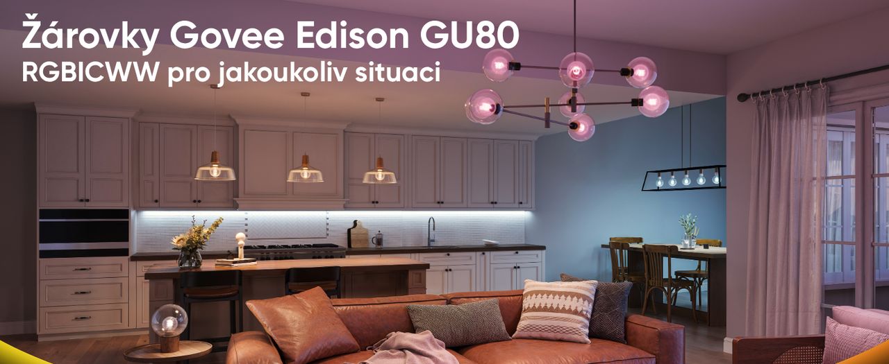 Govee Smart žárovka G80 RGBWW 5W-40W 500lm E27 Long Life, Matter