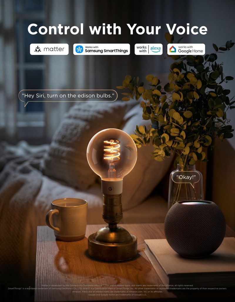 Govee Smart žárovka G80 RGBWW 5W-40W 500lm E27 Long Life, Matter
