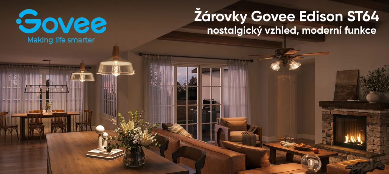 Govee Smart žárovka ST64 RGBWW 5W-40W 500lm E27 Long Life, Matter