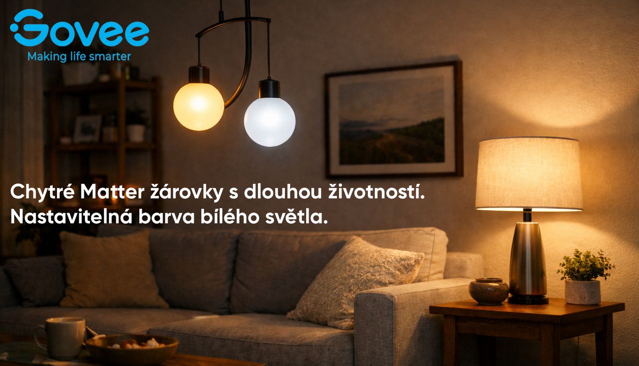 Govee Smart žárovka WW 9W-60W 800lm E27 2ks Long Life, Matter