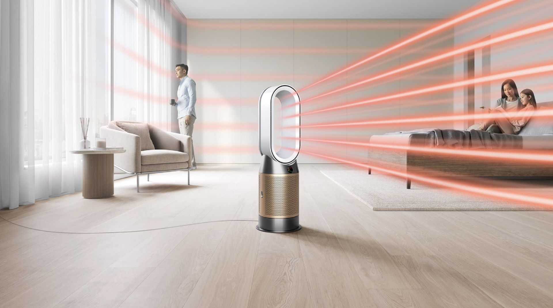 Dyson Purifier Hot+Cool Formaldehyde HP09 čistička vzduchu bílá/zlatá