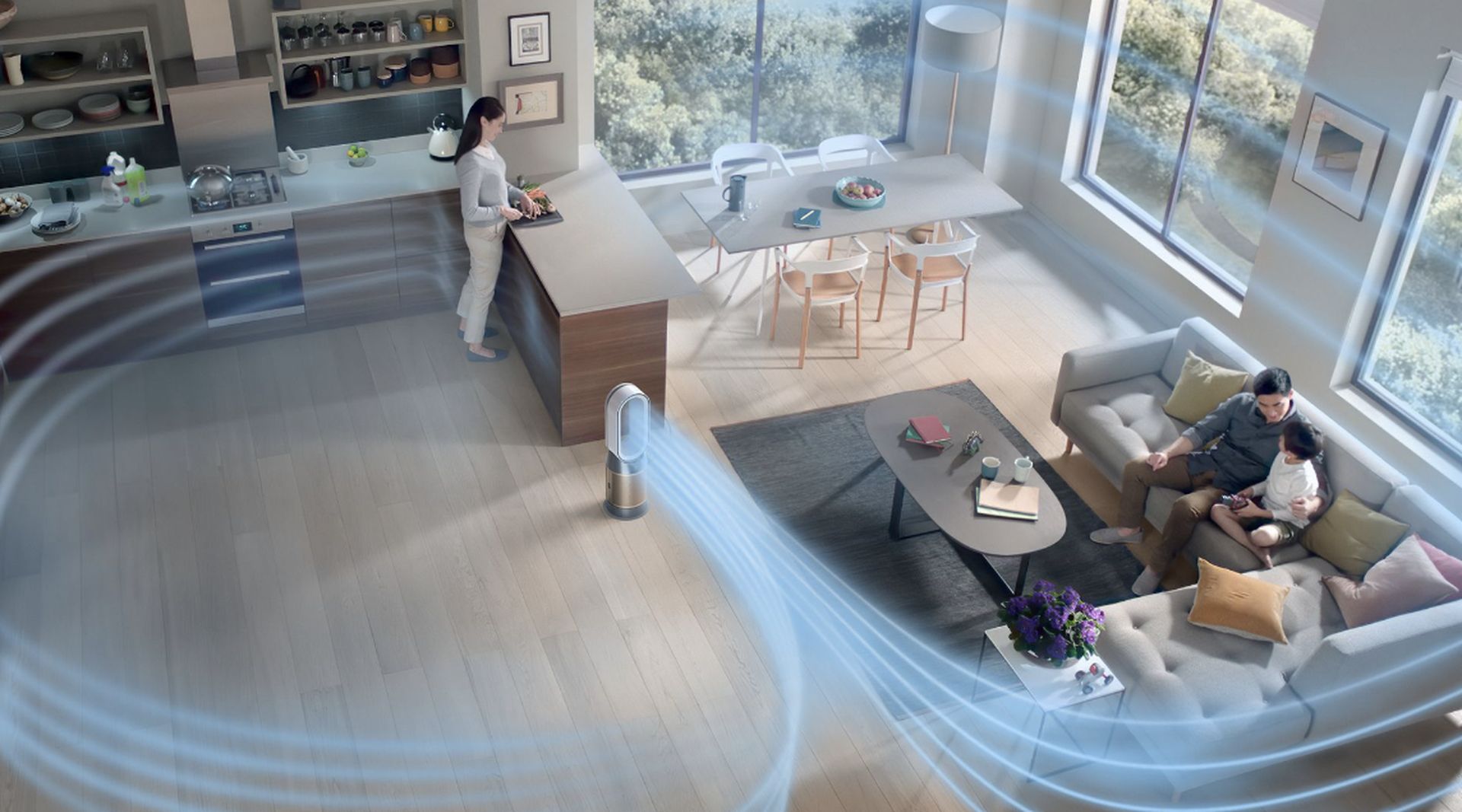 Dyson Purifier Hot+Cool Formaldehyde HP09 čistička vzduchu bílá/zlatá