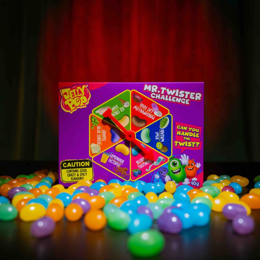 Bonbóny JellyPop Mr. Twister Challenge 90 g