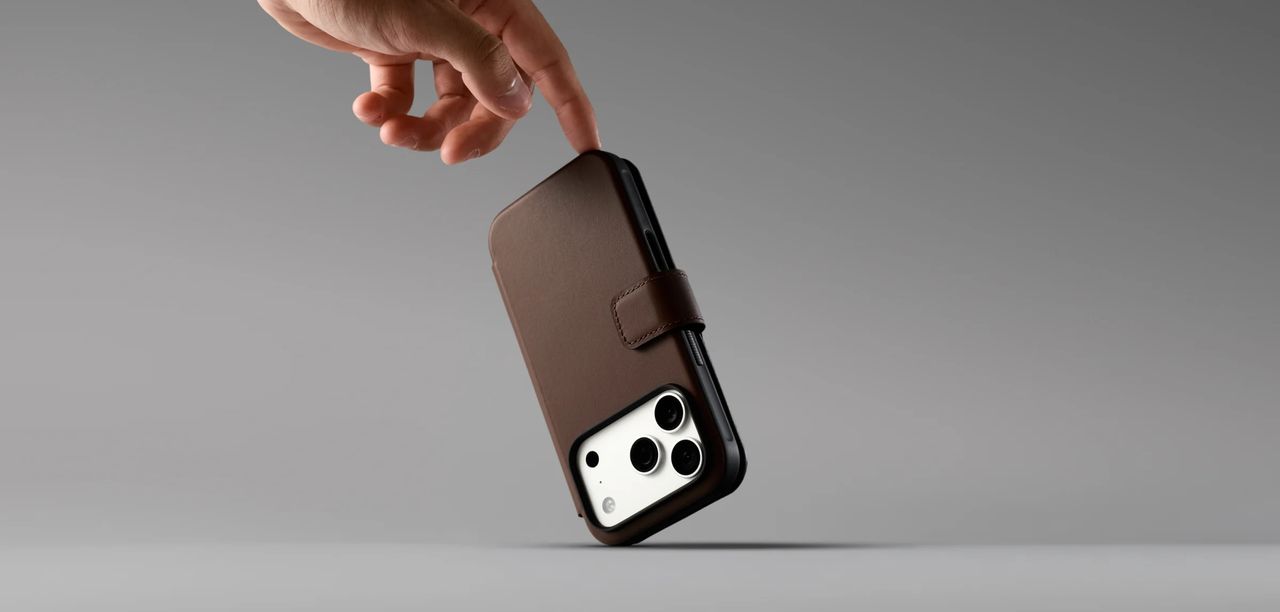 Nomad Modern Leather Folio MagSafe kožené pouzdro iPhone 18 Pro Max Brown