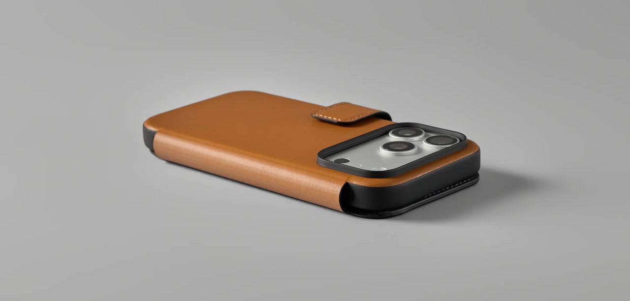 Nomad Modern Leather Folio MagSafe kožené pouzdro iPhone 18 Pro Max Brown
