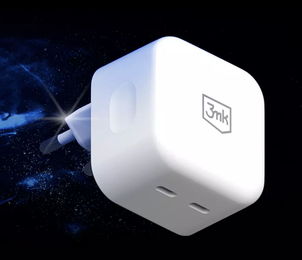 3mk Hyper Charger 35W síťová nabíječka, GaN, 2x USB-C (PD) bílá