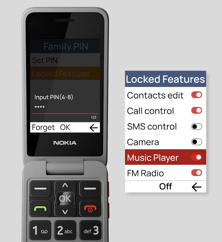Nokia 2360 Flip vínový