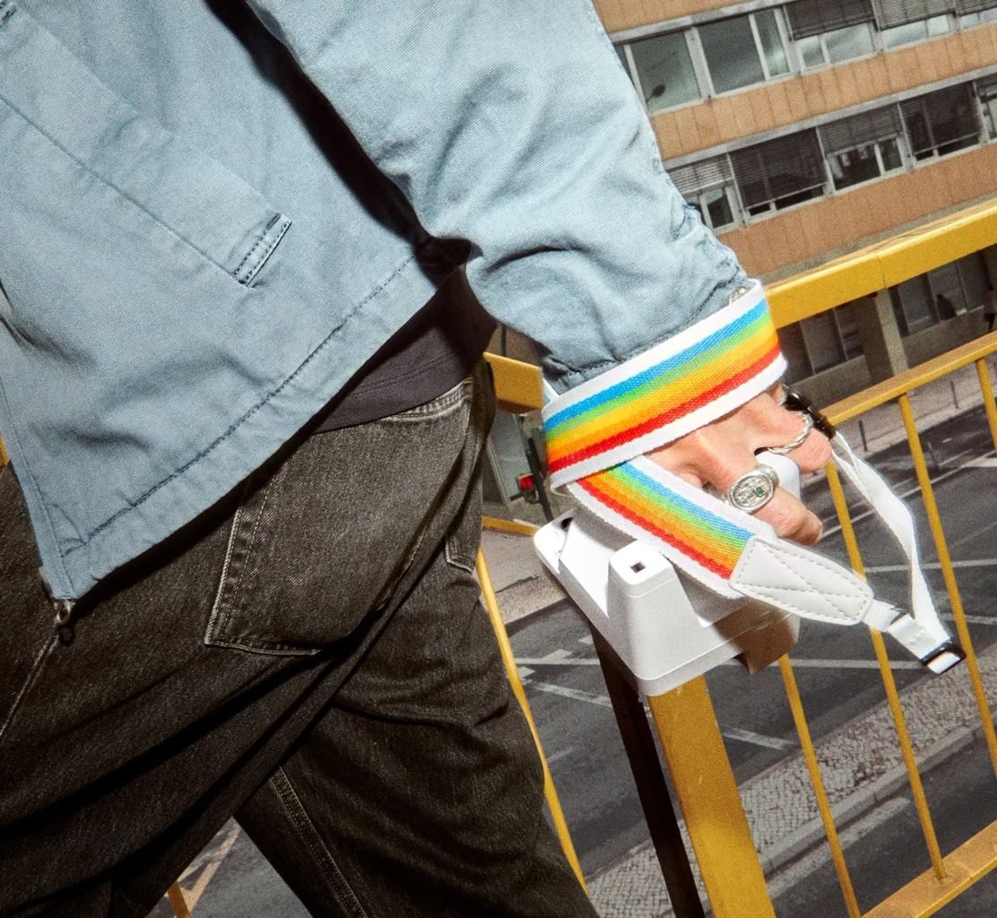 Polaroid popruh na fotoaparát Rainbow bílý