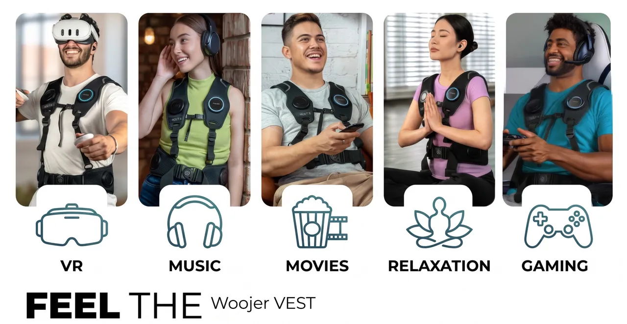 Woojer Vest 4 haptická vesta pro gaming černá