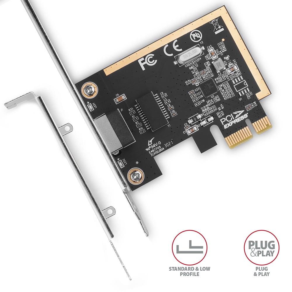 AXAGON PCEE-GRF se standardní a low profile záslepkou