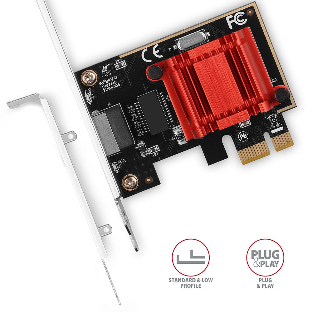 AXAGON PCEE-GIX se standardní a low profile záslepkou