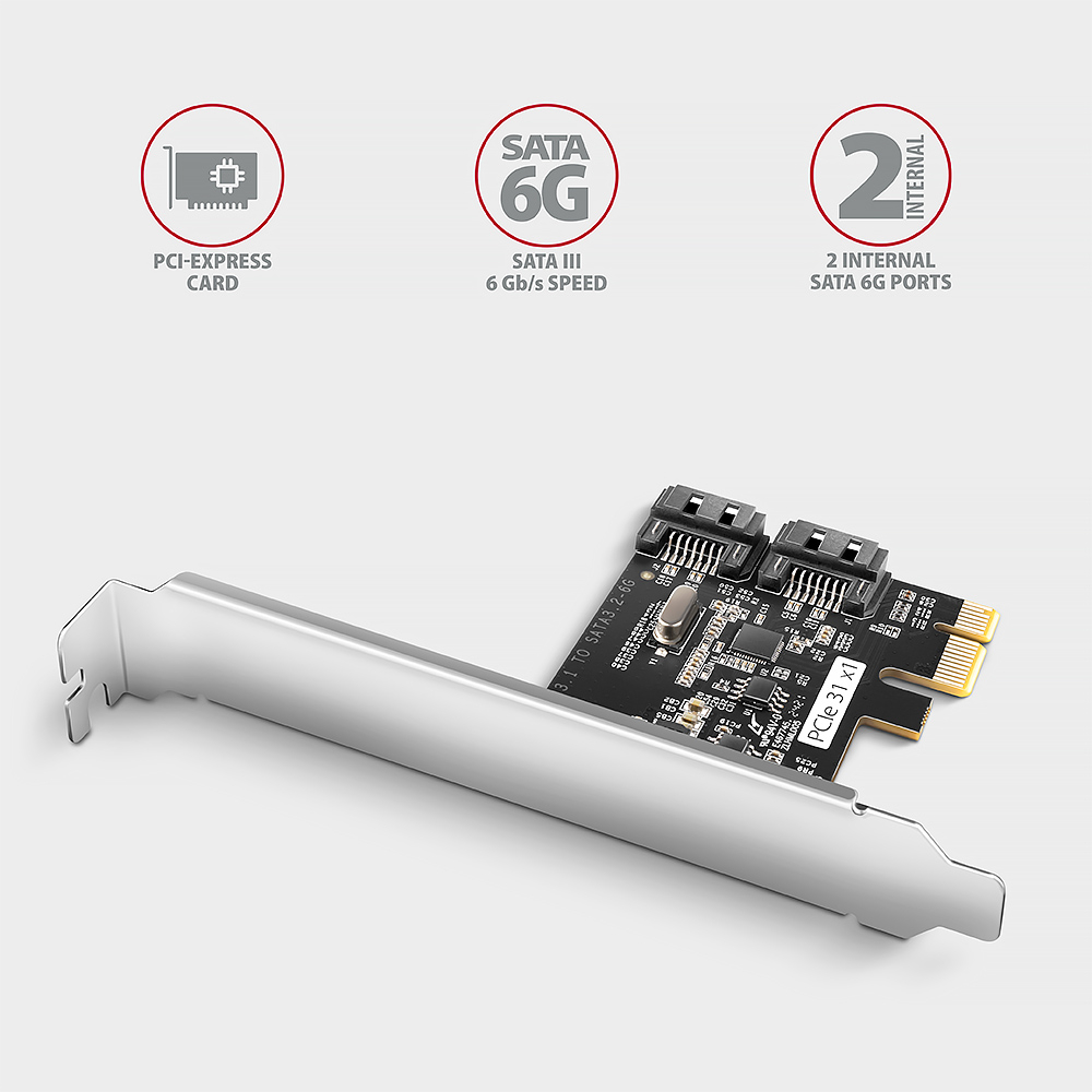 Přehled vlastností – PCI-Express karta, SATA 6G, 2 interní porty