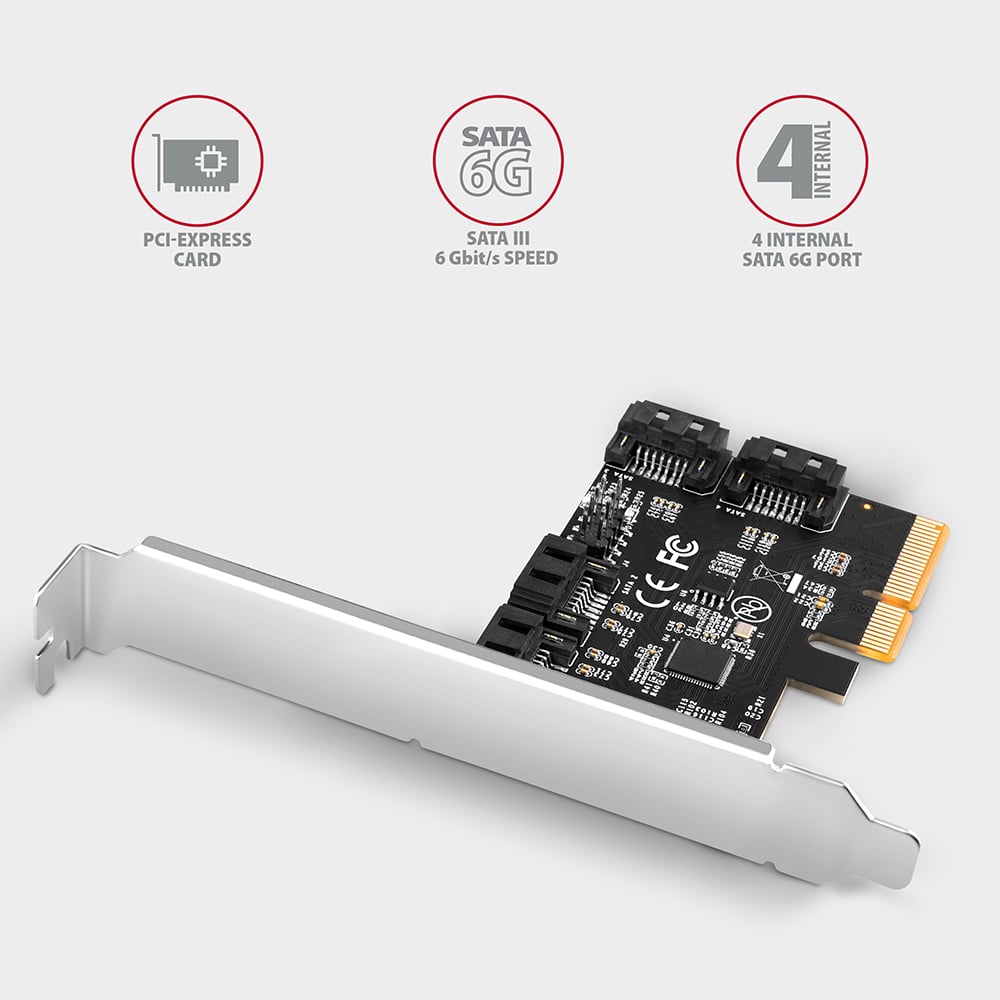 Přehled vlastností – PCI-Express karta, SATA 6G, 4 interní porty