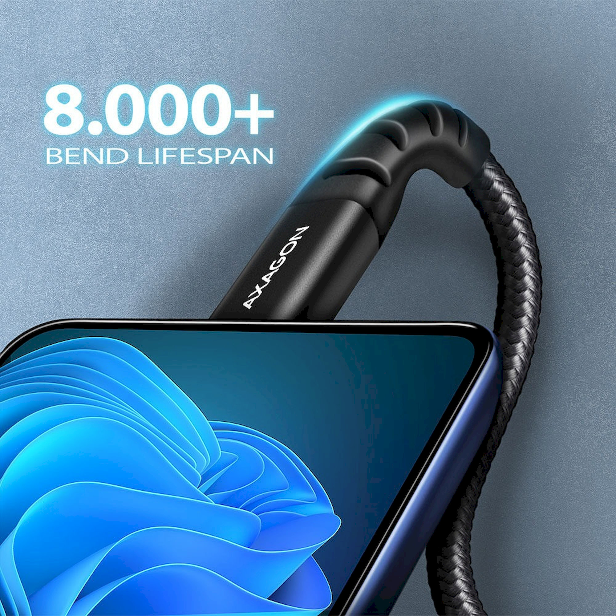 AXAGON BUCM-CM20AB USB-C/USB-C napájecí kabel 60W 2m černý
