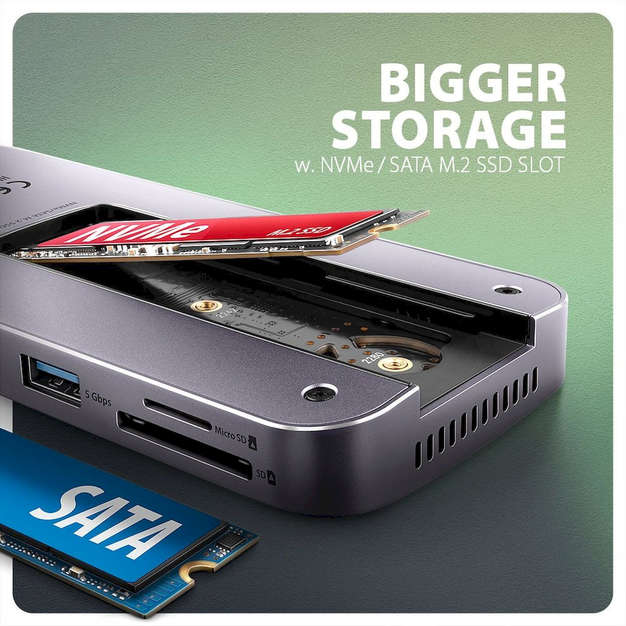 NVMe SATA M.2 SSD slot
