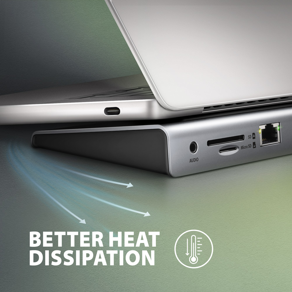 AXAGON HMC-4KX3 jako stojánek zlepšující chlazení notebooku