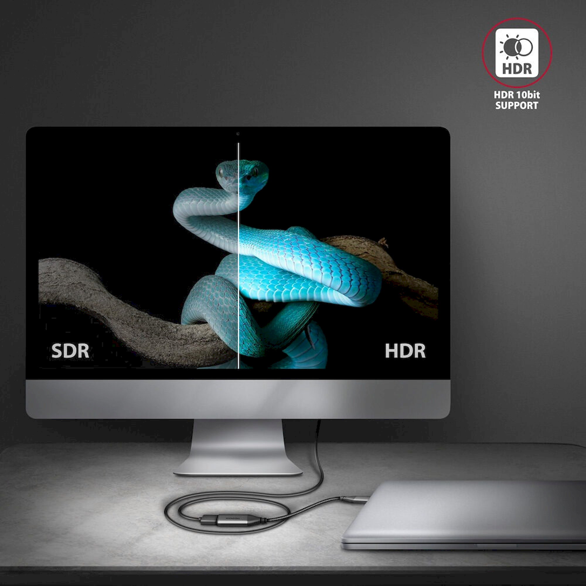 AXAGON USB-C/HDMI redukcia 4K 0,25m čierna