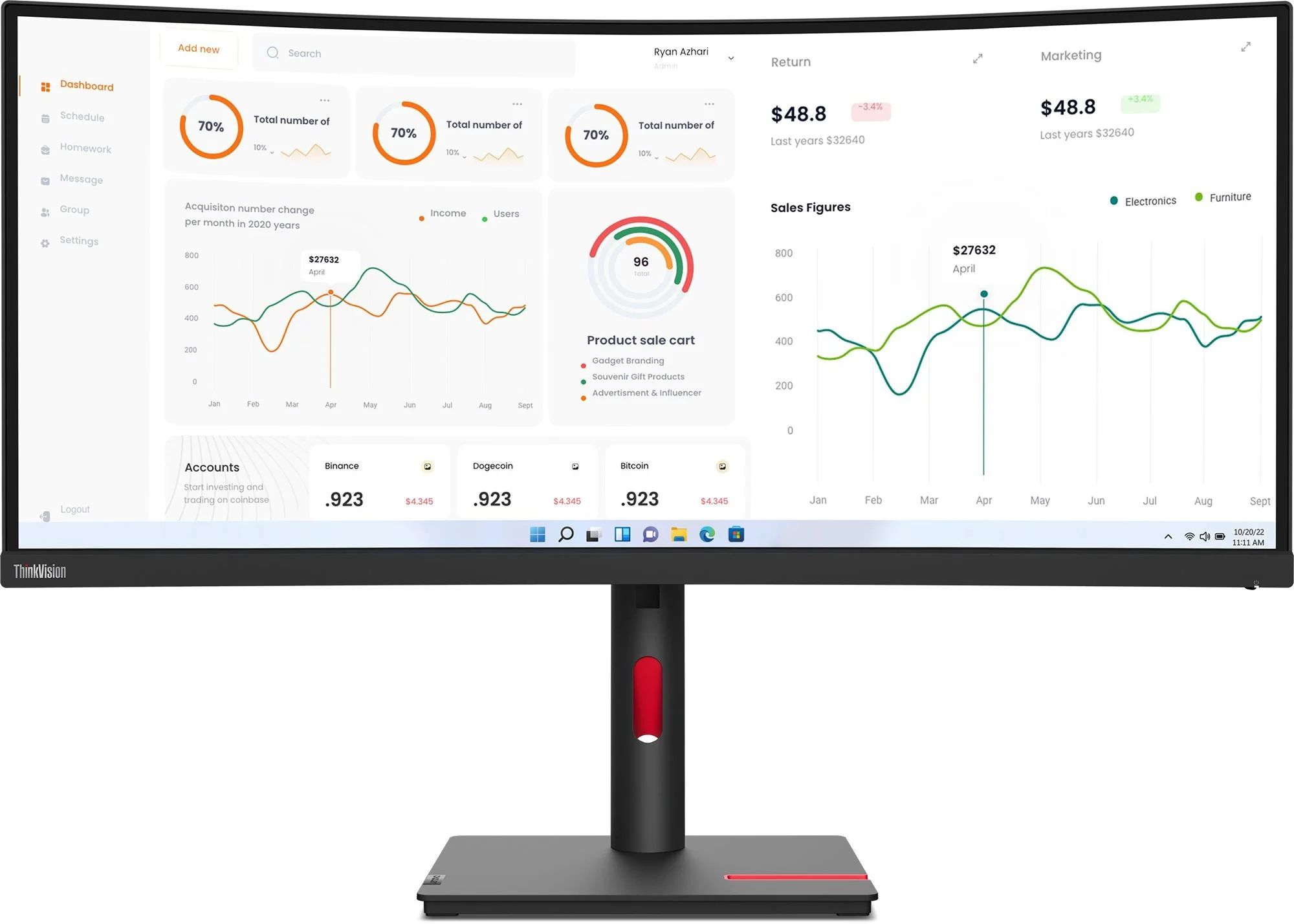 Lenovo ThinkVision T34w-30 monitor 34"