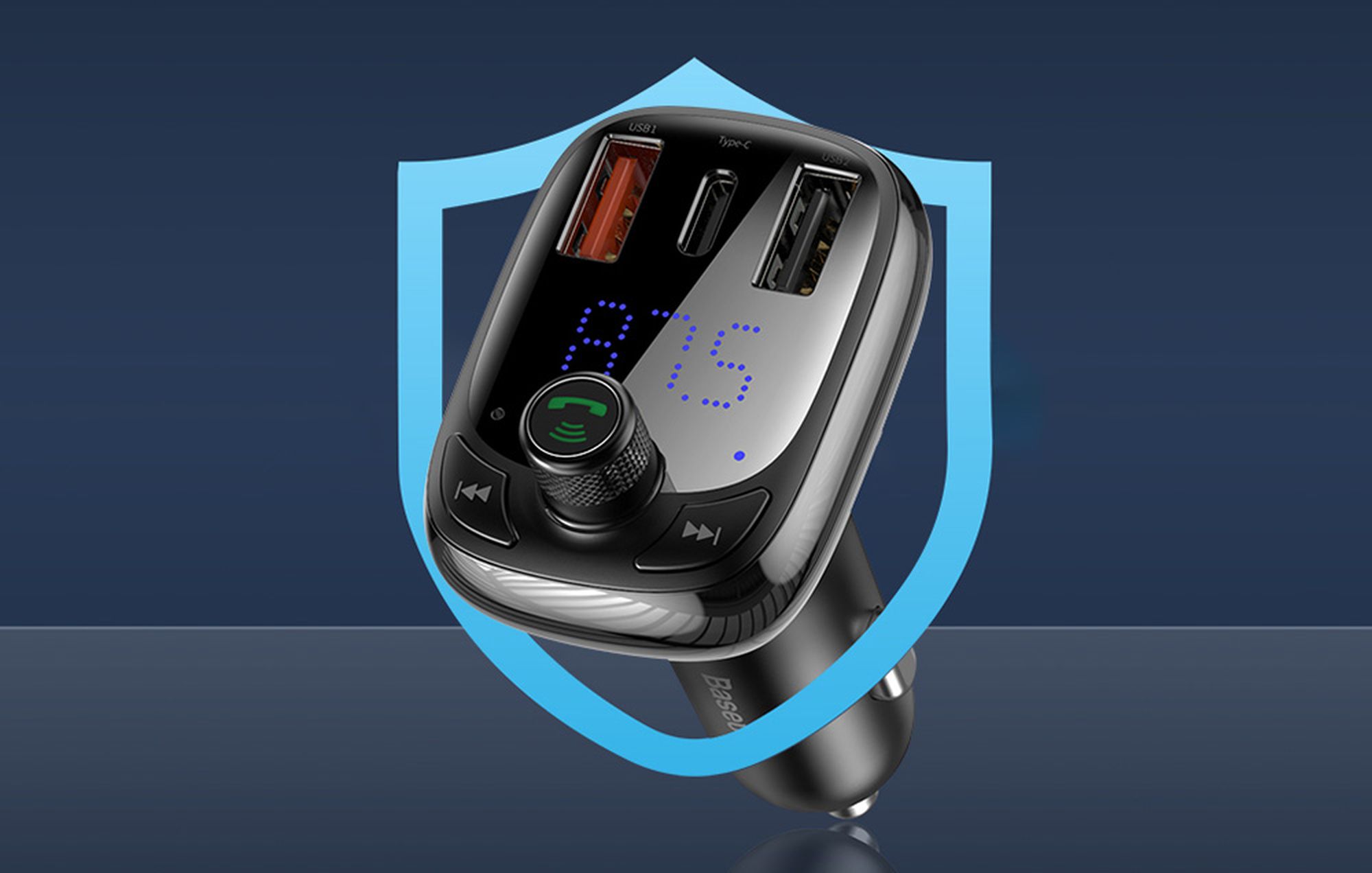 Baseus Bluetooth FM Transmiter S13 T-shaped černý