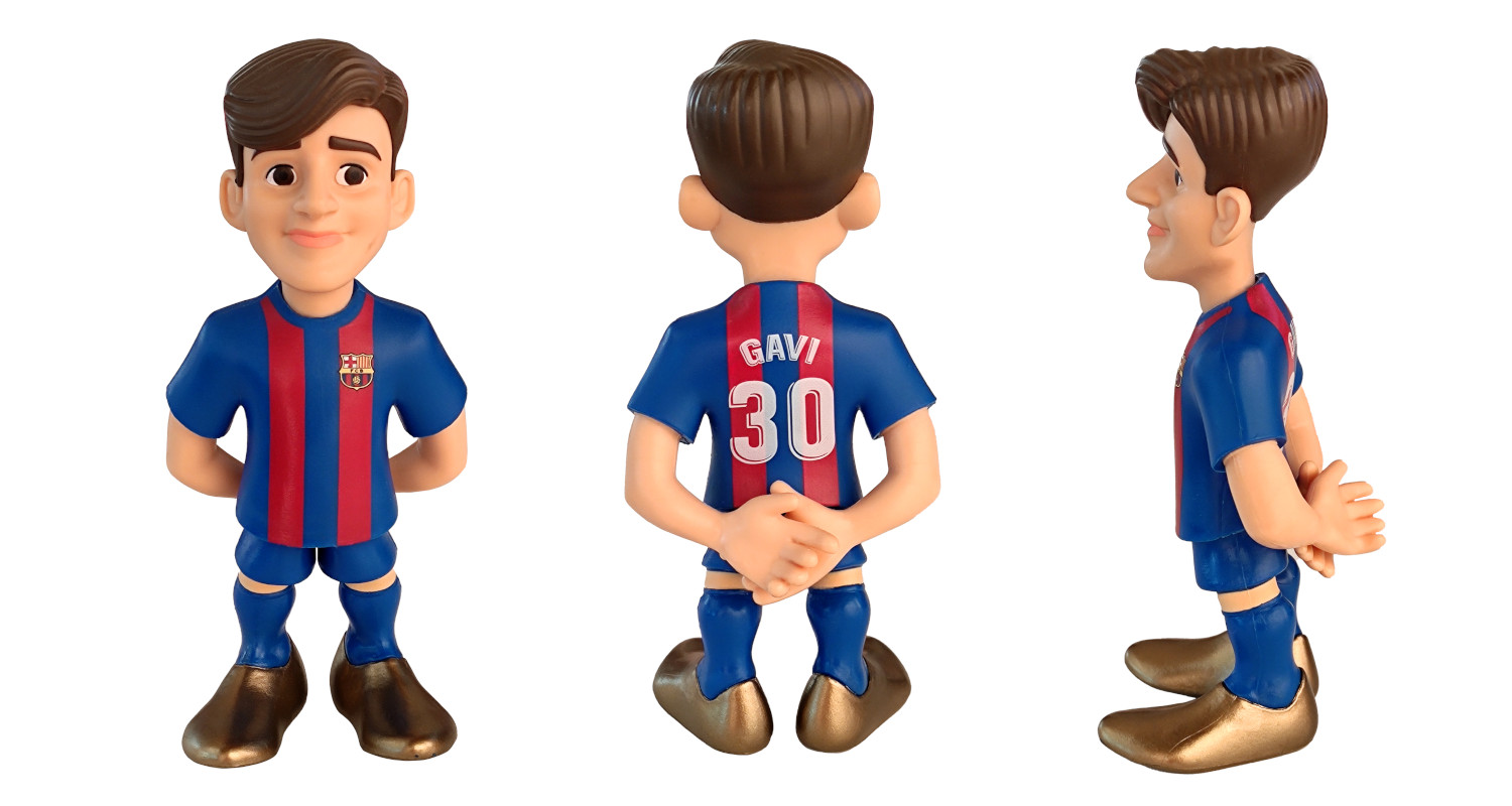 Figurine Minix Gavi FC Barcelone – 7 Cm Sous Licence Officielle – PVC Haute Qualité – À Collectionner, Boîte Présentoire - 5
