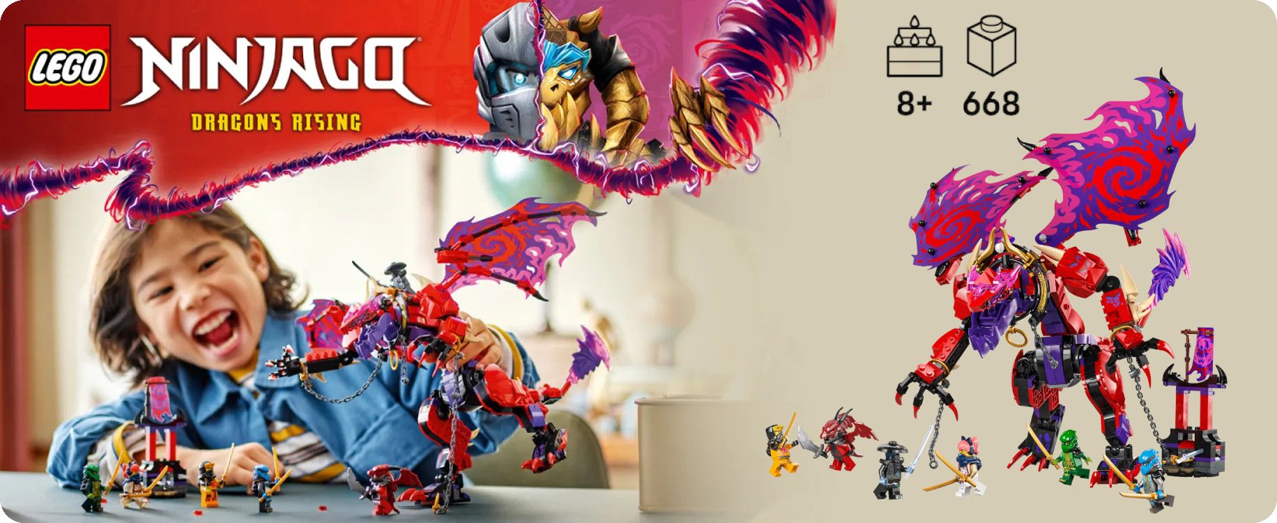 LEGO Ninjago 71832 Drak chaosu Thunderfang