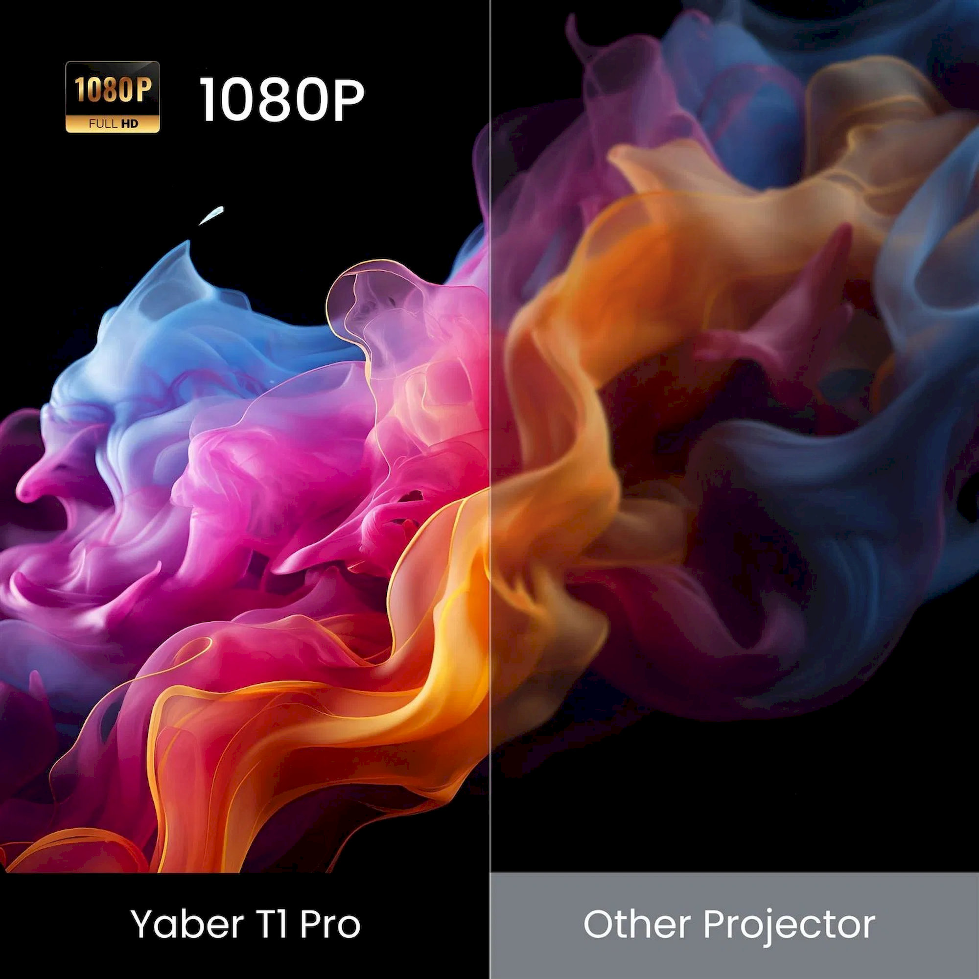 YABER T1 Pro mini WiFi projektor krémový