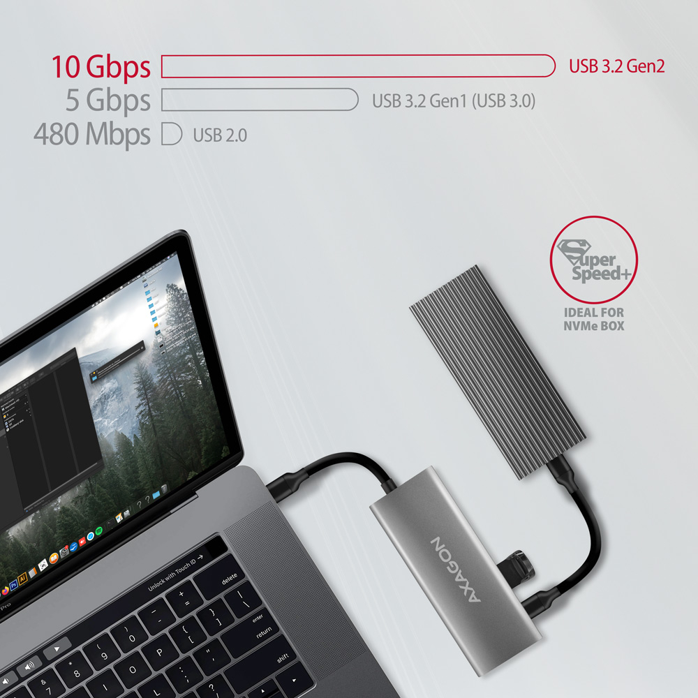 AXAGON HMC-5G21 – přenosová rychlost 10Gbps vhodná pro externí NVMe box