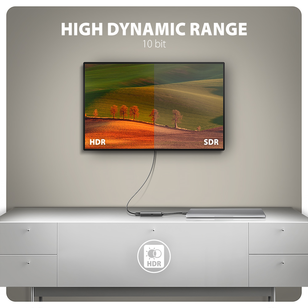 AXAGON RVC-HI8KPD – podpora HDR 10bit pro věrné barvy obrazu