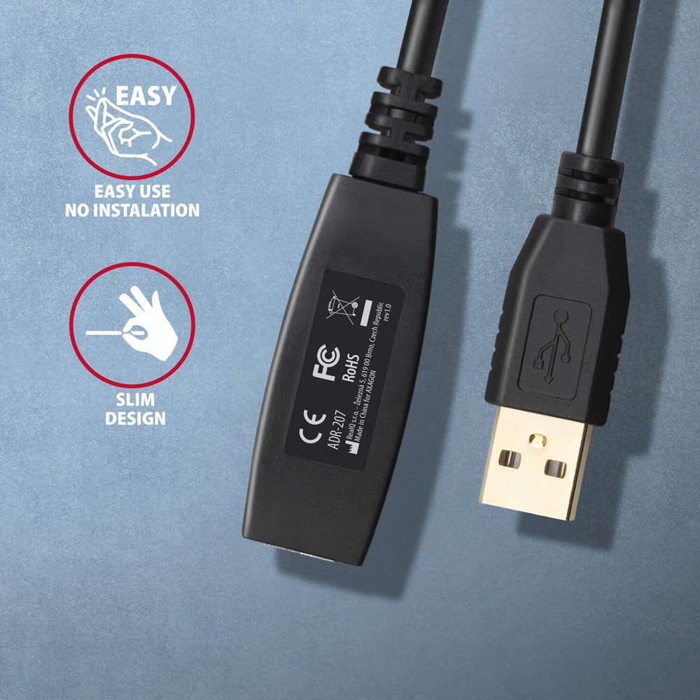 Obsah balení AXAGON ADR-207 – konektor USB-A Male a Female