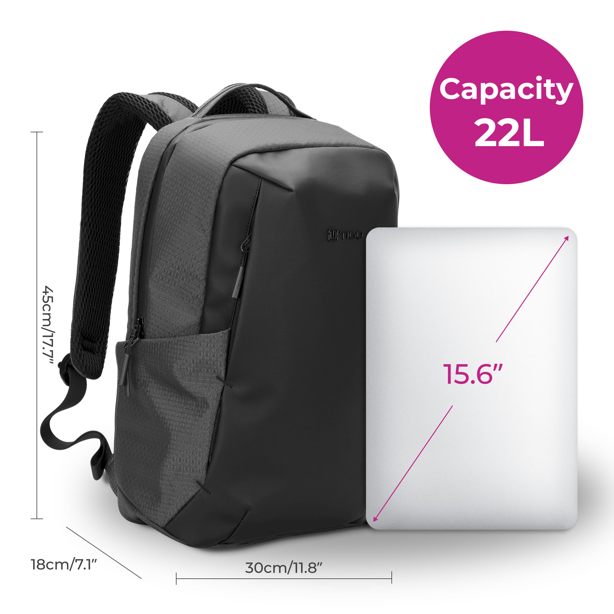 TIGO Stash batoh 15,6" sivý