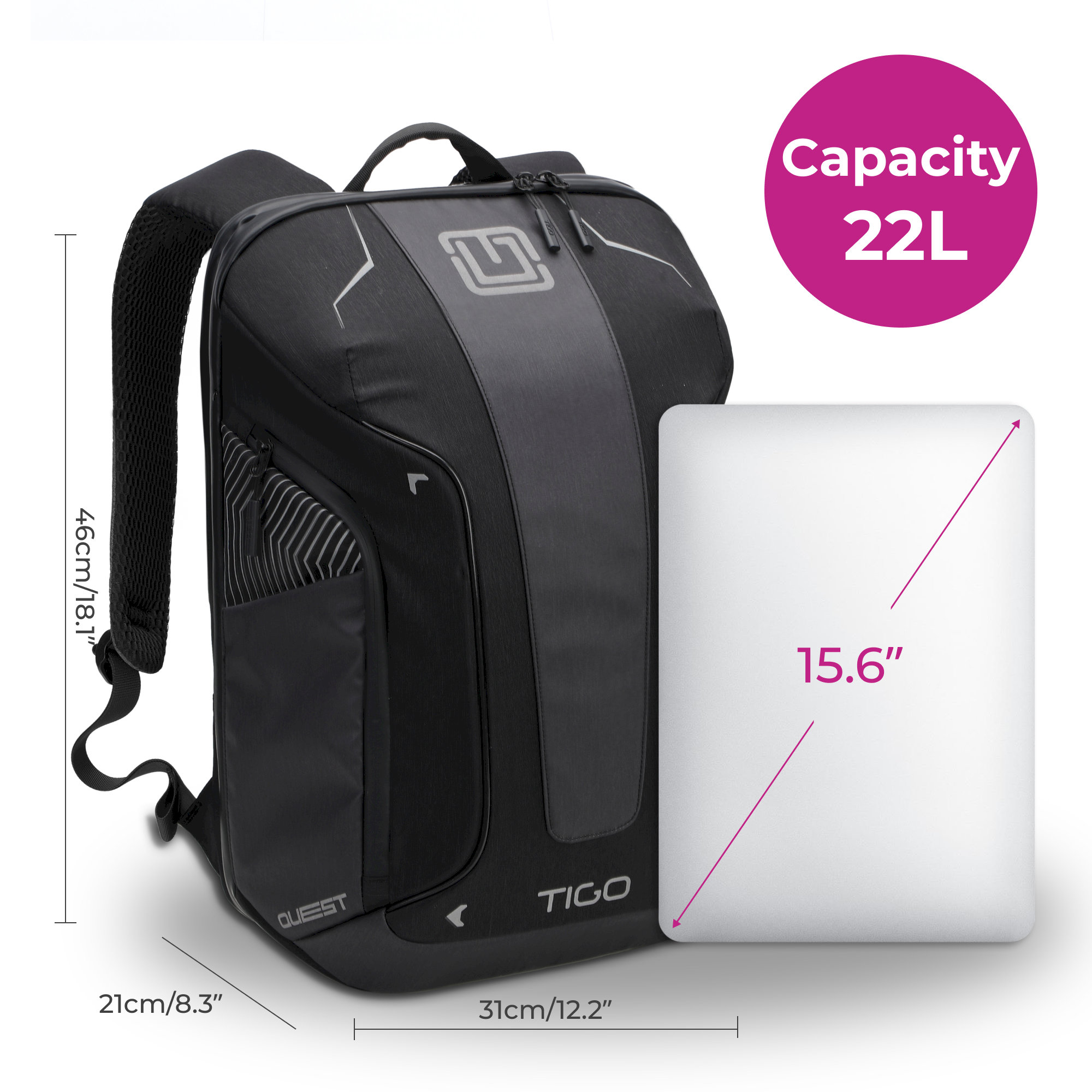 TIGO Quest batoh 15,6" čierny